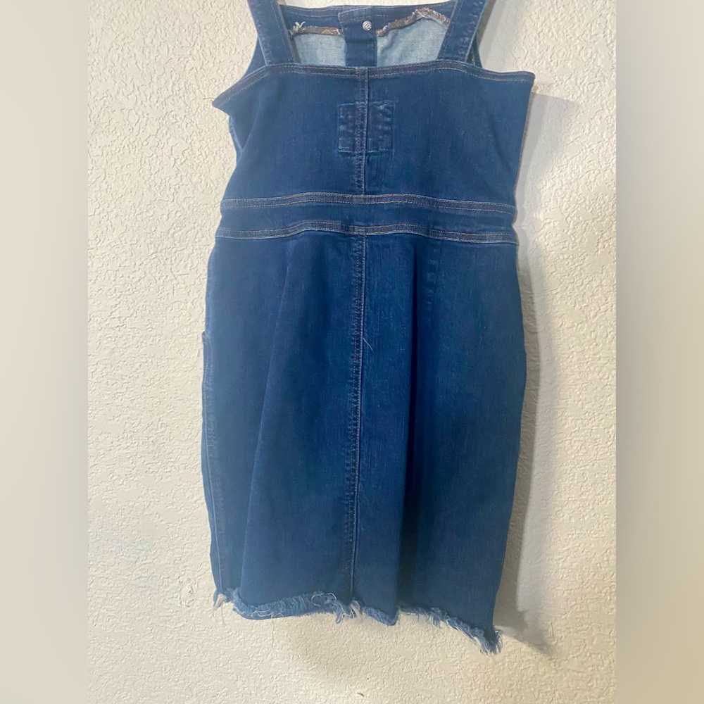 Wax Jean Classic Blue Denim 90’s style mini dress - Picture 3 of 6